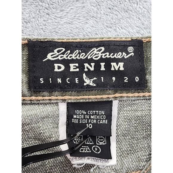 Vintage Eddie Bauer High Rise Relaxed Fit Tapered Leg Jeans Size 10 Green Denim - Picture 7 of 16